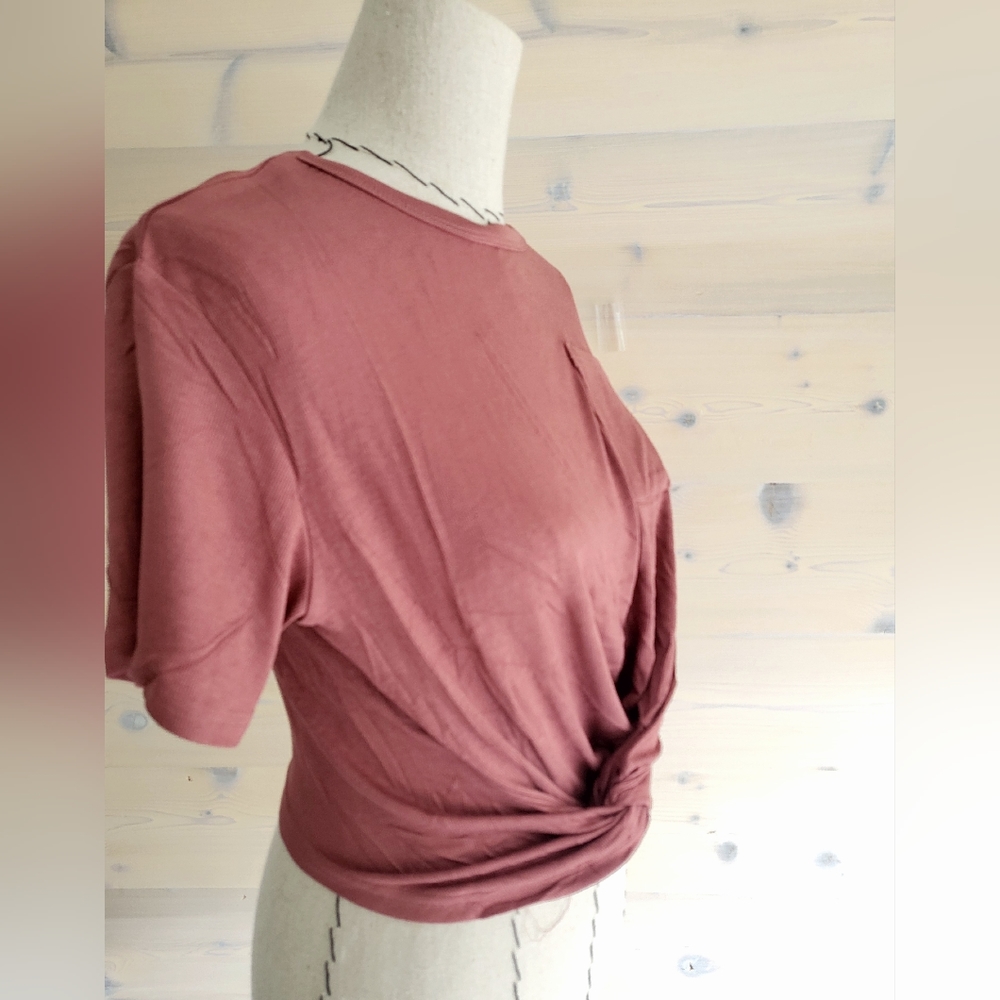 NWT Olivaceous Cropped Rayon Wrap Tee T Shirts Bulk Set of 3 sizes S M L - Picture 5 of 14